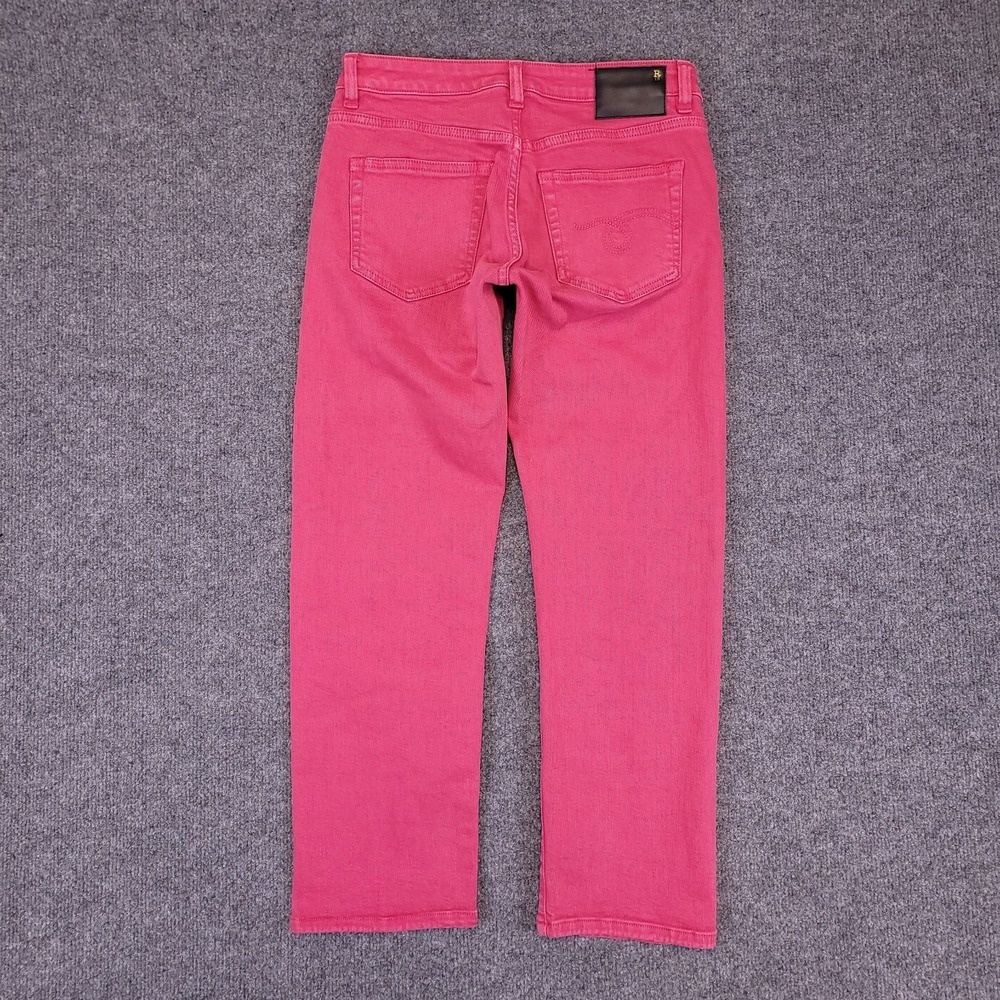R13 Boy Straight 26x24.5 Actual Sz Vivid Pink Low Rise Stretch Italian SS23 - Picture 3 of 16
